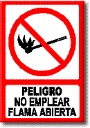 Peligro: no emplear flama abierta