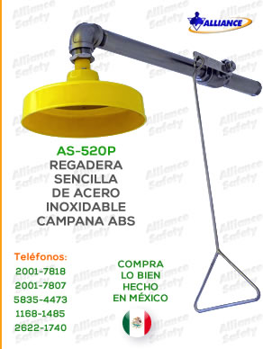 Regadera sencilla de acero inoxidable a pared con campana ABS (AS-520P)