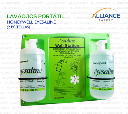 Lavaojos para pared Honeywell Eyesaline 2 botellas
