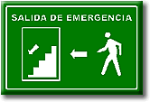 Salida de emergencia hacia la  izquierda y abajo