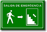 Salida de emergencia hacia la derecha y abajo