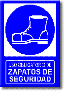 Uso obligatorio de zapatos de seguridad