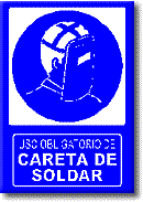 Uso obligatorio de careta para soldar