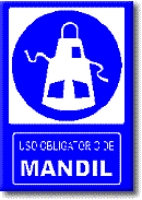Uso obligatorio de  mandil