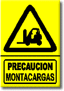 Precauci&oacute;n montacargas
