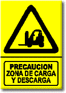 Precauci&oacute;n: Zona de carga y descarga