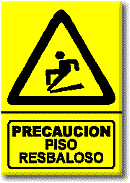 Precauci&oacute;n: Piso resbaloso