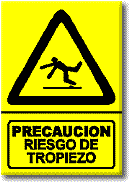 Precauci&oacute;n: riesgo de tropiezo