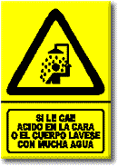Si le cae &aacute;cido en la cara o en el cuerpo l&aacute;vese con mucha agua