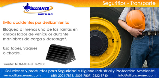 Seguritips TRANSPORTE: Uso de topes/yaques/chocks para evitar deslizamiento de veh&iacute;culos